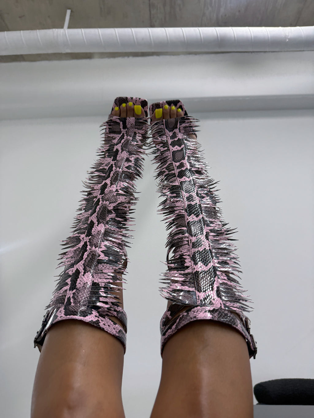 TLZLF X AZIAVAI PINK PYTHON HEEL