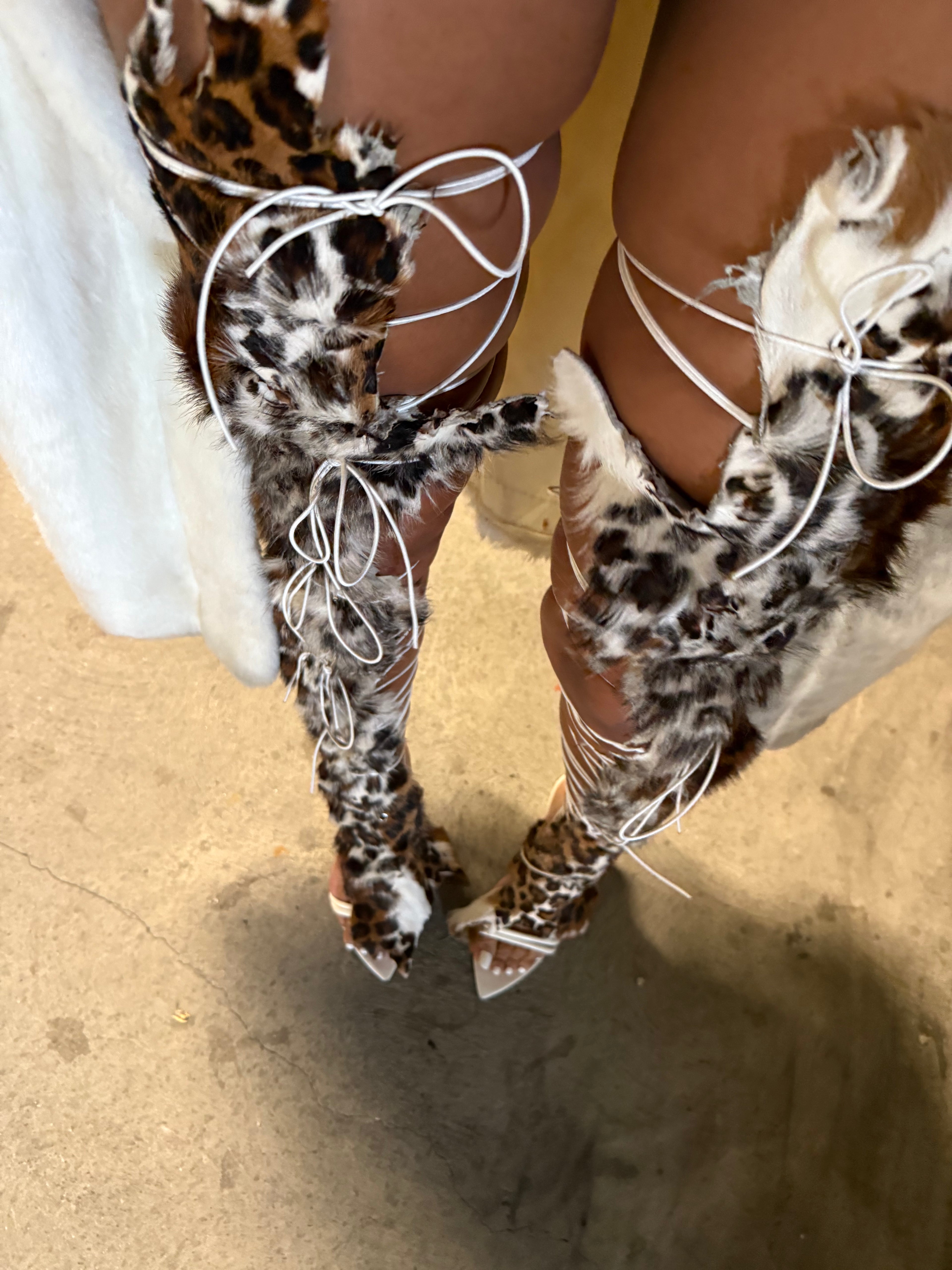 CHEETAH HIDE LACE UP