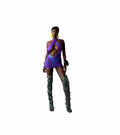 TLZLF X AZIAVAI PURPLE SHEER MINI DRESS