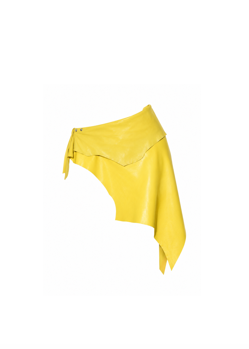 YELLOW LEATHER HIDE SKIRT